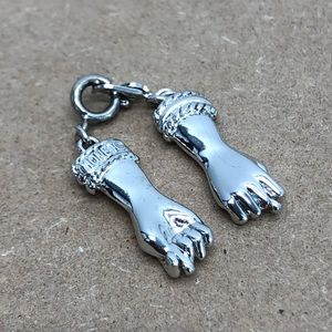Vintage MONET Silver Tone Charms Set Of Two.